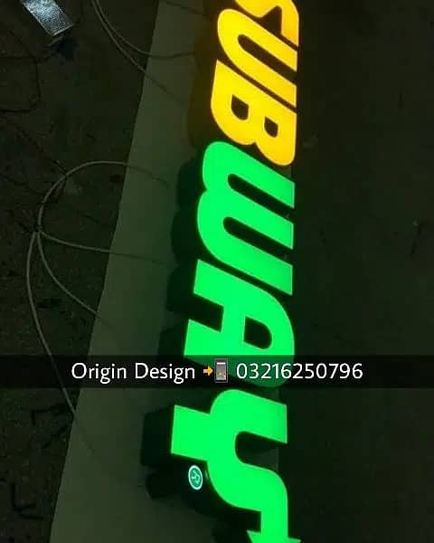 Professional 3D LED Sign Board Shop Acrylic Neon Metal Singboards 15