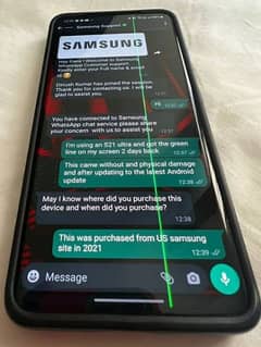 Samsung S21 Ultra Panel only Green Line