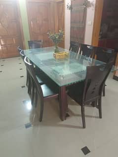 Dining table with 8 chairs made by sheesham wooden