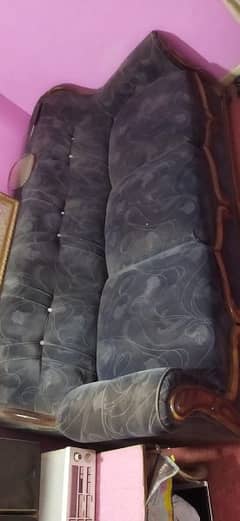 three seater strong condition sofa German velvet