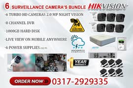 6 CCTV Cameras Bundle, Brand HIKVision