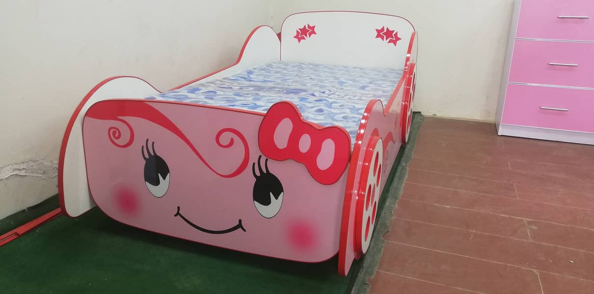 Girls Car Bed for Bedroom Sale in Pakistan, Hello Kitty Bed for Girls 2