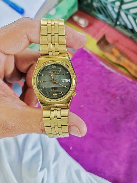 citizen automatic mens gold plated Day date vintage 6