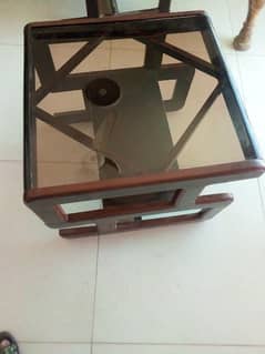small wooden with mirror stylish table