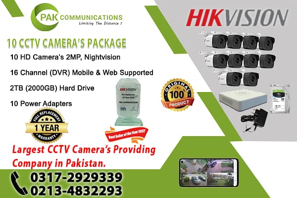 10 CCTV Cameras Package Hik Vision (Authorized Dealer) 0