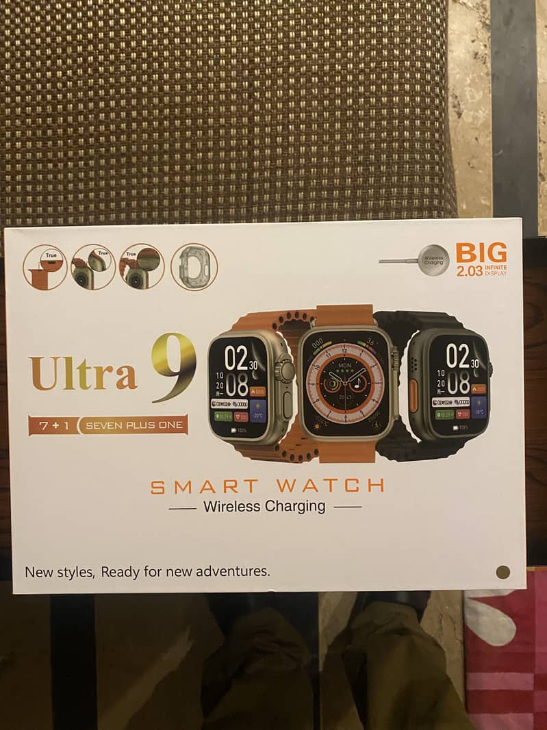 Ulltra 9 Smart watch with wireless charging in new condition. 5