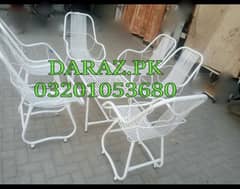 garden outdoor iron steel chair table 0