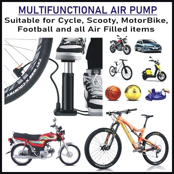 Universal Air Pump |Hydraulic| Best For Cycle Bike & All Air Fill Toys 4