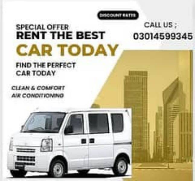 RENT A CAR+Suzuki Every+Karvan for rent   24/7 Available 0301-4599345 1