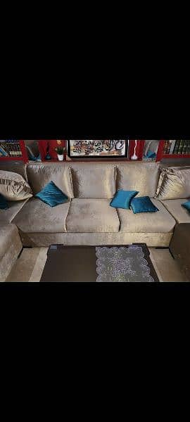 contact number 03008412464 U shape 12 seater velvet sofa set new 1