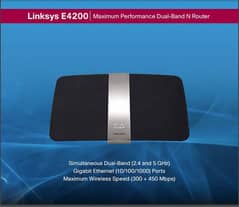Linksys E4200 |Dual-Band wireless Router | AC750 Gigabit Router (USED) 0