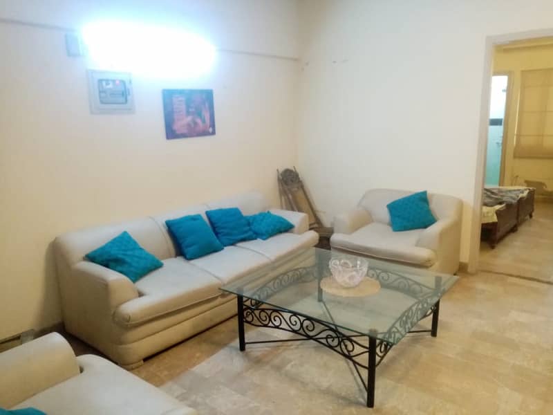 Fully furnished apartments for rent 2 Bedroom with attach bathroom drawing room TV Lounge 7