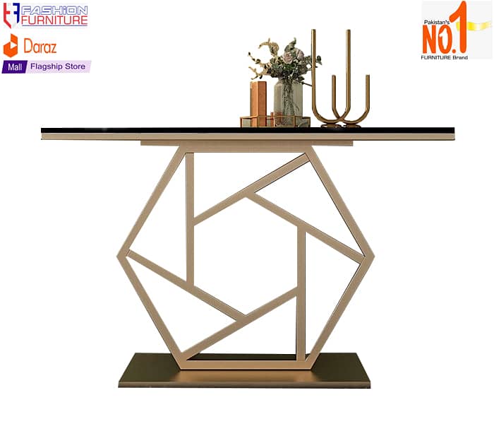 Modern Console Table Metal Frame Marble effect Top Enterywall Table 19