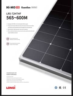 Solar panel Longi antidust 585 watt 43 perwatt 0