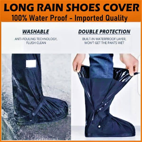 WaterProof Rain Shoes Cover | For Boots / Joggers | With Leather Sole 1