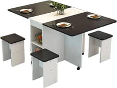 New Modern Metal Frame Table With Stools, Dining Table kitchen Table