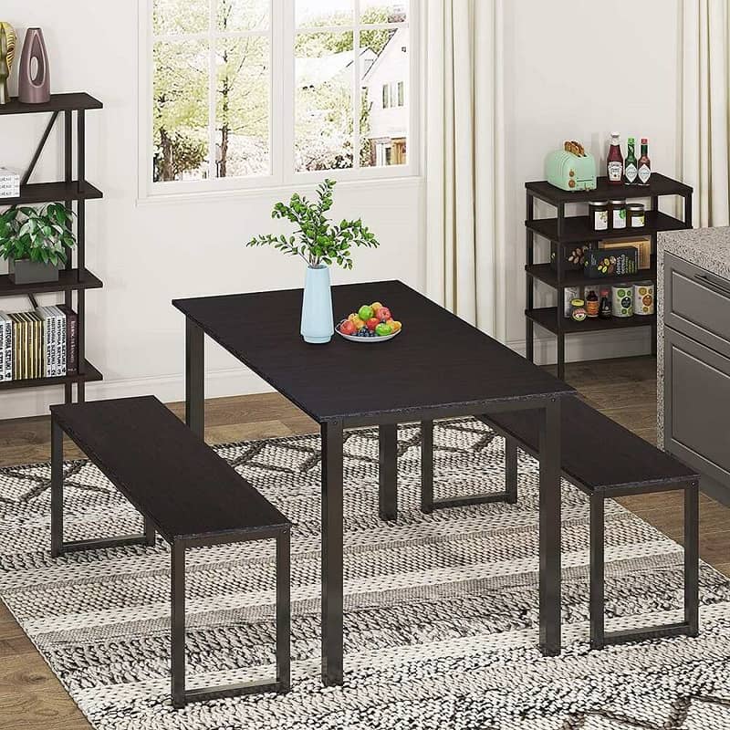 New Modern Metal Frame Table With Stools, Dining Table kitchen Table 4