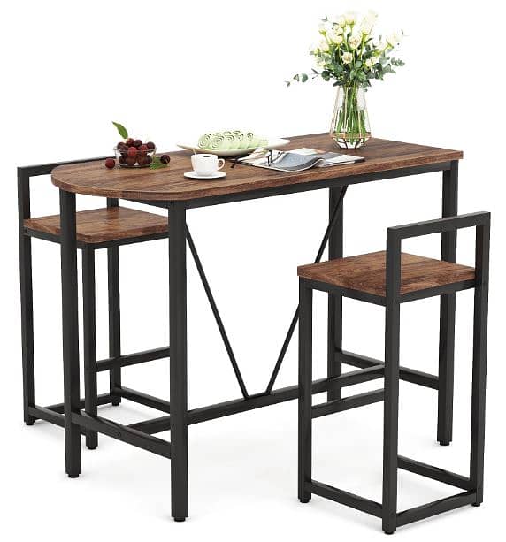 New Modern Metal Frame Table With Stools, Dining Table kitchen Table 6