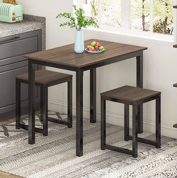 New Modern Metal Frame Table With Stools, Dining Table kitchen Table 7