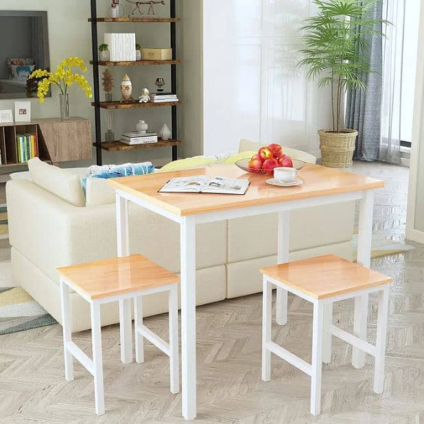 New Modern Metal Frame Table With Stools, Dining Table kitchen Table 8