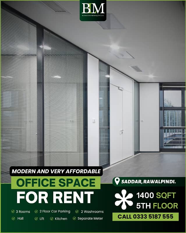 1220 sqft Hall Available for Rent in Sadder Rwp, 5