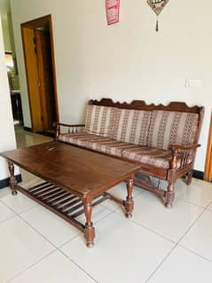 5 Seater Wooden Sofa & Table Set