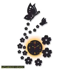 Butterfly laminated Wall clock With backlight