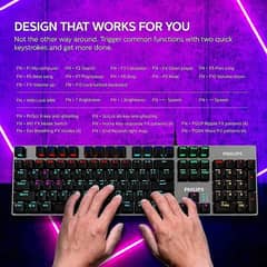 Gaming Keyboard Philips RGB Mechanical Wired Bue Switch SPK8404 0