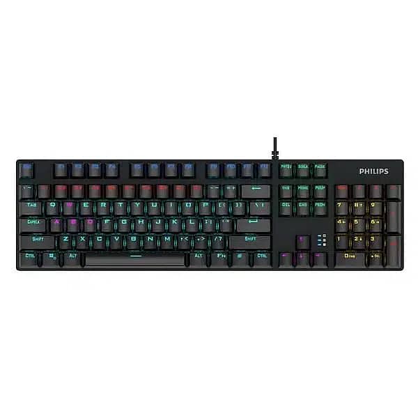 Gaming Keyboard Philips RGB Mechanical Wired Bue Switch SPK8404 5