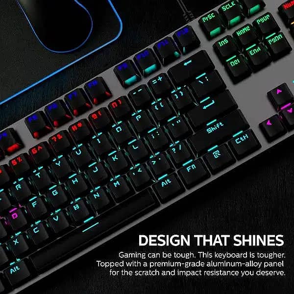 Philips RGB Mechanical Gaming Wired Keyboard Bue Switch SPK8404 0