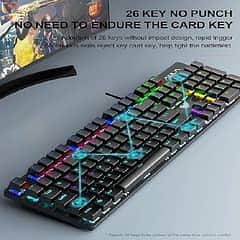 AULA Mountain S2022 Rainbow LED Backlit Wired Mechanical Keyboard 3