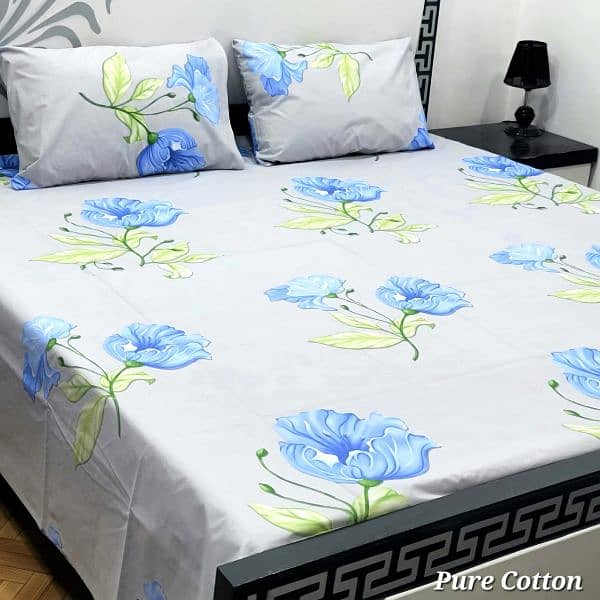 Pure cotton King size bedsheet contact us on what's app (03020640429) 9