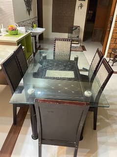 6 chairs glass top 0