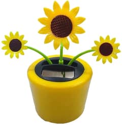 Car Decoration Solar Power Dancing Flower Clip Car Mobile Holder
