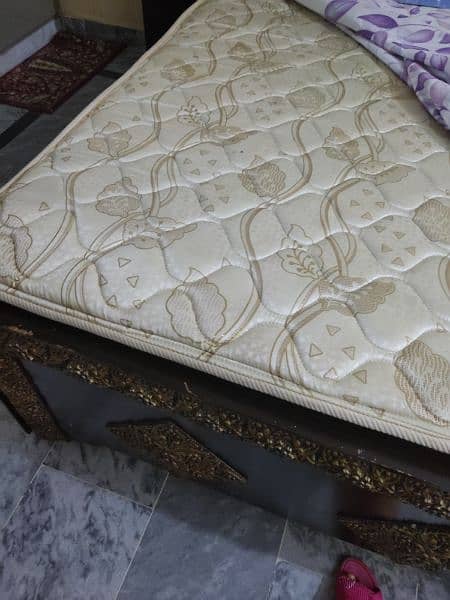 Queen size bed with mattress for sale in good condition 2