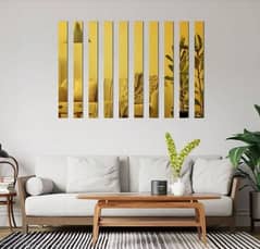 golden mirror acrylic strip ,fancy wall decoration strips