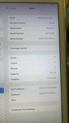 ipad Air 2 with IOS 15.8. 2 latest updated available for sale 0