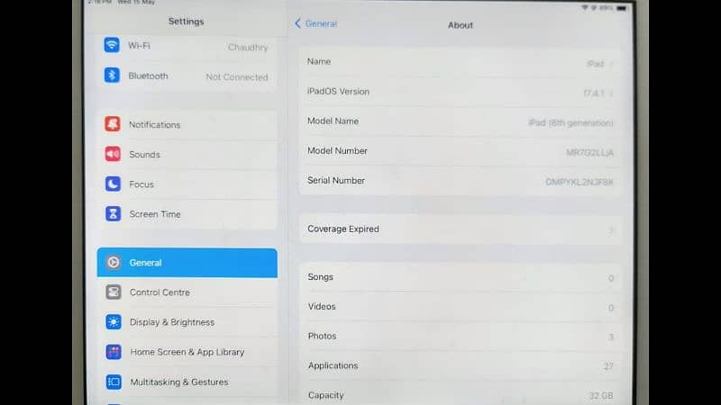 Apple ipad 6 generation with box 10/10 3