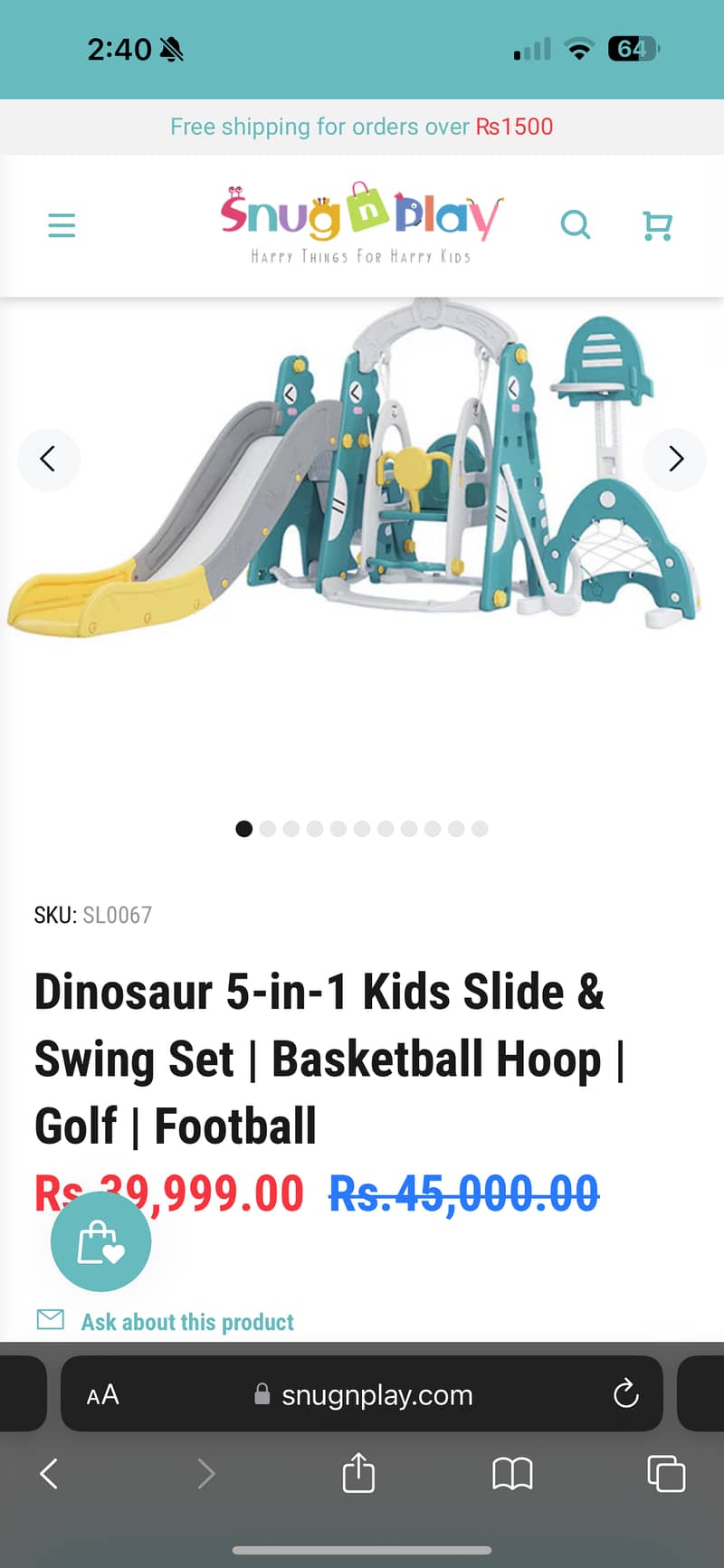 Slide swing set by snug and play 2