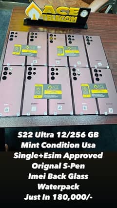 S22 Ultra 5G Usa 128-256GB Approved