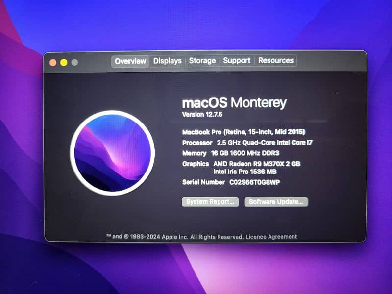 Apple Macbook Pro 15 inch 2015 1tb 16gb 2gb Radeon 2