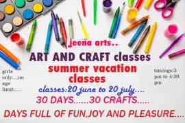 Arts and Crafts Summer vacation classes(1 month)