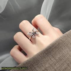 Butterfly Adjustable Silver Rings for Girls