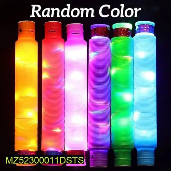 LED Flash Pop tubes sensory toy luminous retractable Glow stick 1