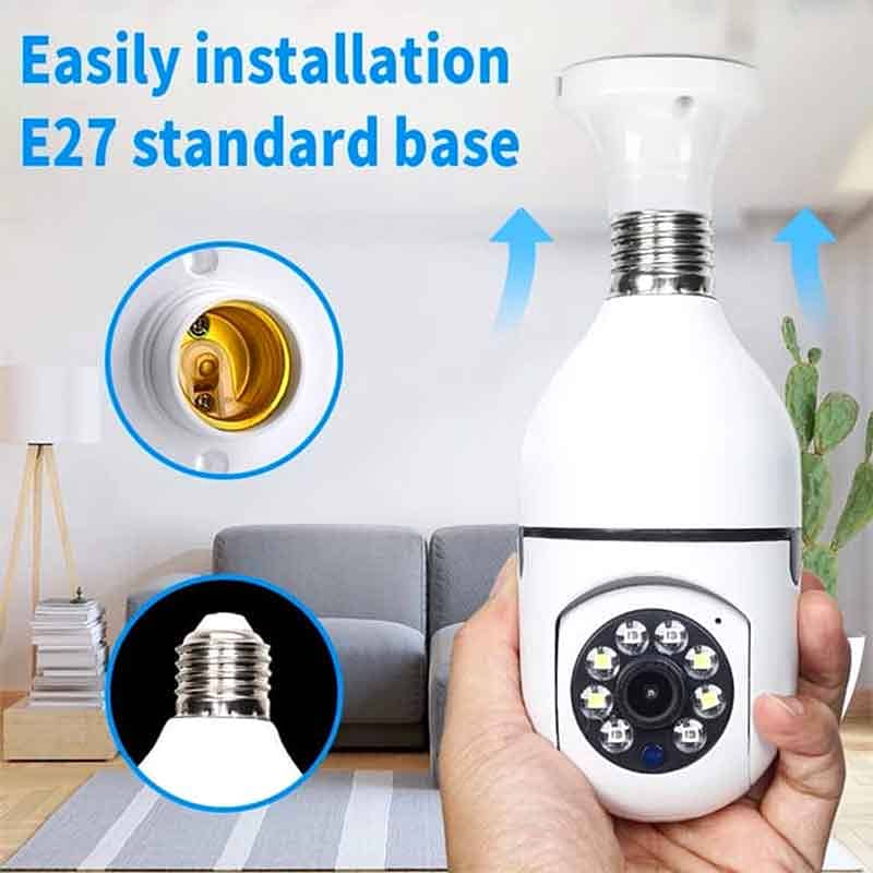 4MP E27 Dual Lens Bulb Camera WiFi Surveillance Night Vision 360 PTZ 15