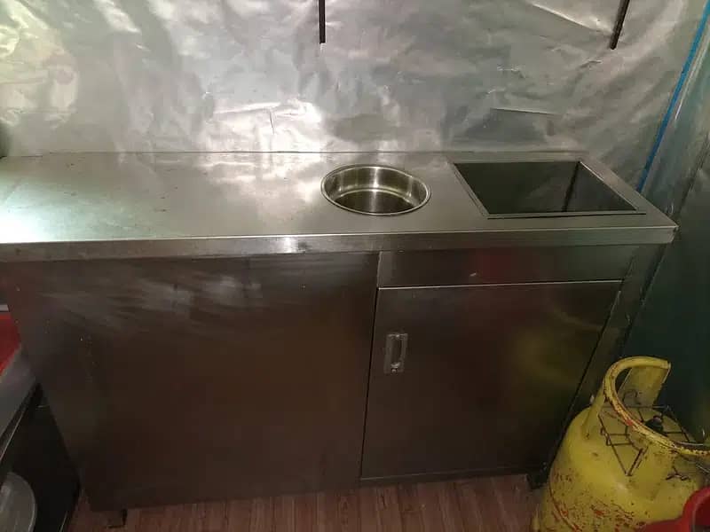Hot Plate, Deep Fryer, Working Table Fast Food Kitchen 4