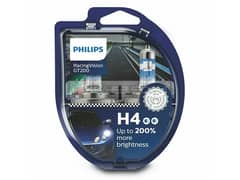 Philips Racing Vision GT 200% H4 Car Headlights Bulbs Twin