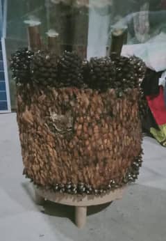 wooden table made with palm stem 0