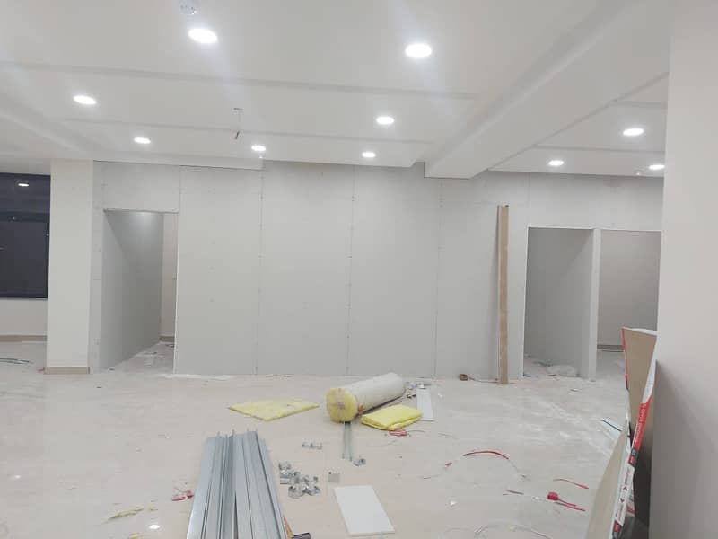 GYPSUM BOARD DRYWALL PARTITION, GLASS PARTITION, OFFICE RENOVATION 4