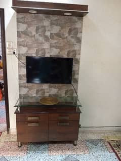 wood console with l. e. d light 0